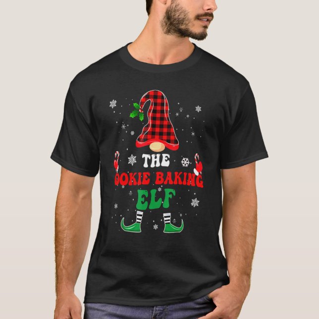 Camiseta Cookie Baking Elf Family Matando Natal Pajama (Frente)