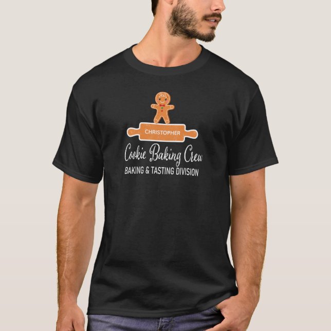 Camiseta Cookie Baking Gingerpão Menino Monograma Baking (Frente)
