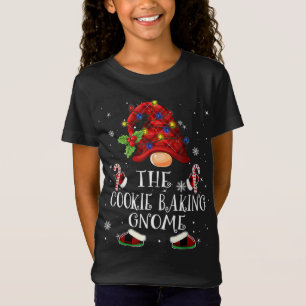Camiseta Cookie Baking Gnome Buffalo Xadrez Árvore de Natal