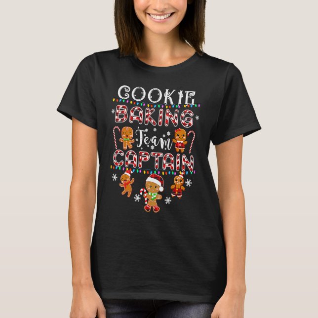 Camiseta Cookie Baking Team Captain Gingerbread Red Plaid C (Frente)