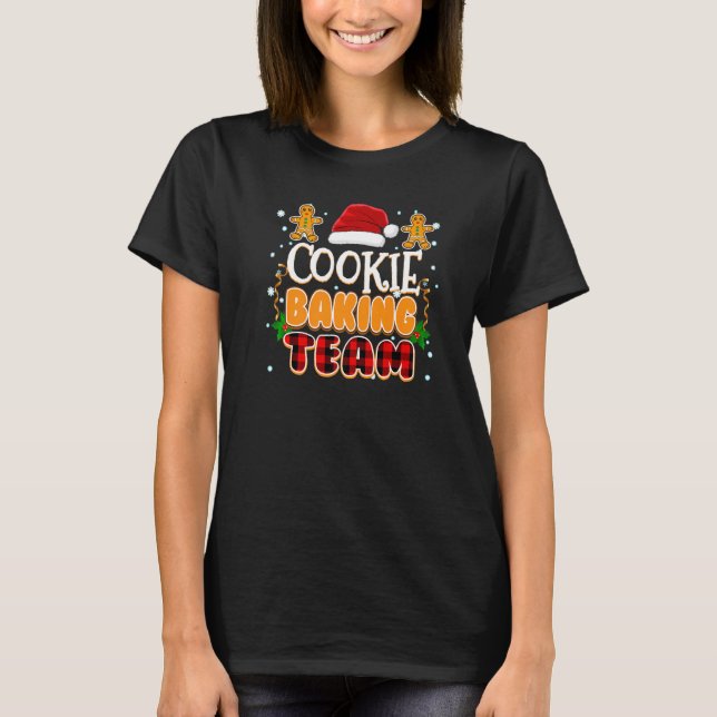 Camiseta Cookie Baking Team Festa de Natal Bonito (Frente)