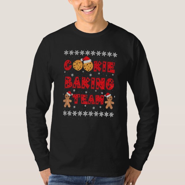 Camiseta Cookie Baking Team Gingerbread Men With Xmas Hats  (Frente)