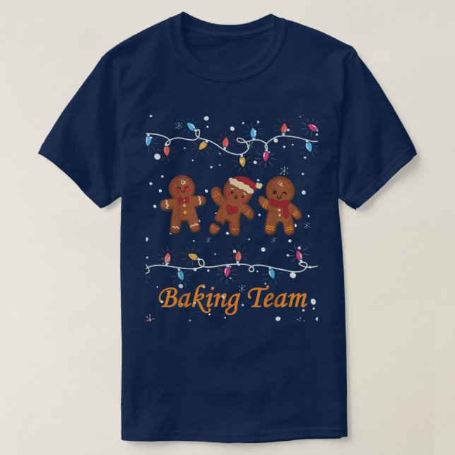 Camiseta Cookie Baking Team Gingerpão Natal (Frente do Design)