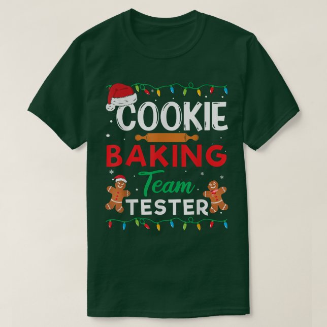 Camiseta Cookie Baking Team Tester Gingerbird Cristo Engraç (Frente do Design)