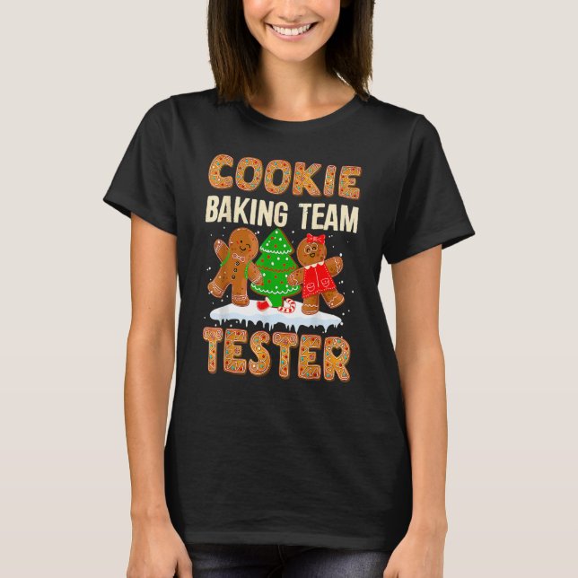 Camiseta Cookie Baking Team Tester Gingerpão Natal Pa (Frente)