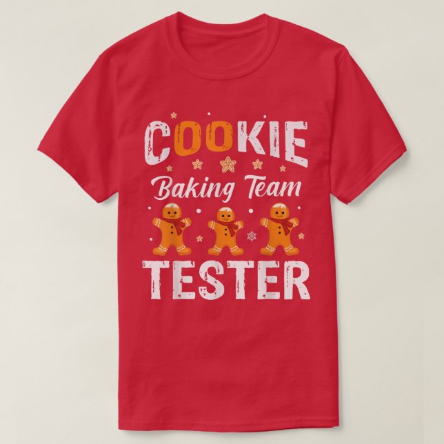 Camiseta Cookie Baking Team Tester Natal 1127 (Frente do Design)