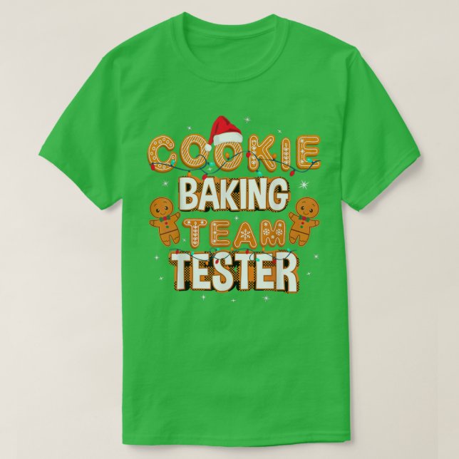 Camiseta Cookie Baking Team Tester Natal 126 (Frente do Design)
