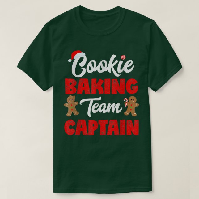Camiseta Cookie Baking Teams Capitão Gingerpão Baker (Frente do Design)