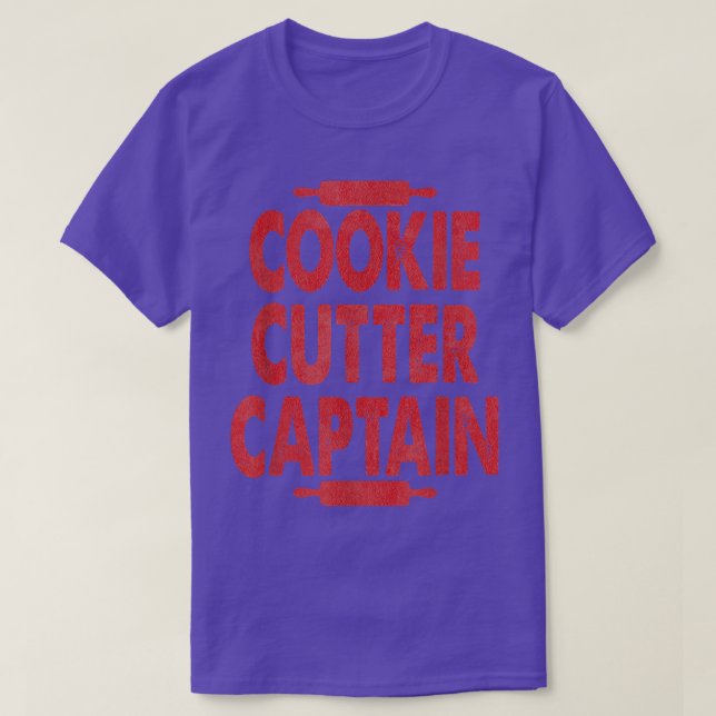 Camiseta Cookie Cutter Capitão Funny Baking Cozinhar (Frente do Design)