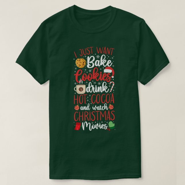 Camiseta Cookie de Natal com assar (Frente do Design)