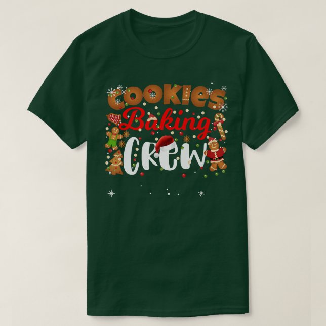 Camiseta Cookie de Natal Fazendo Tripulação Engraçada Famíl (Frente do Design)