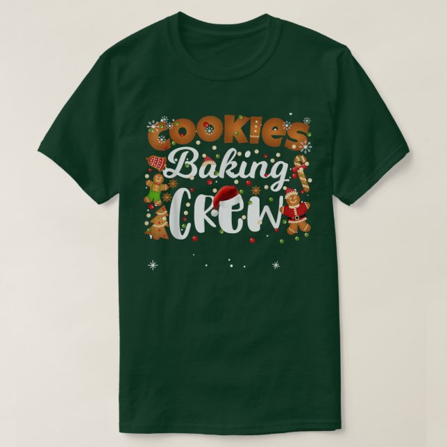 Camiseta Cookie de Natal Fazendo Tripulação Engraçada Famíl (Frente do Design)