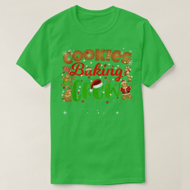 Camiseta Cookie de Natal Fazendo Tripulação Engraçada Famíl (Frente do Design)