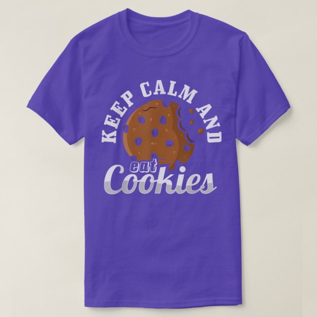 Camiseta Cookie Lover Baking Manter Calmo e Comer Cookies (Frente do Design)