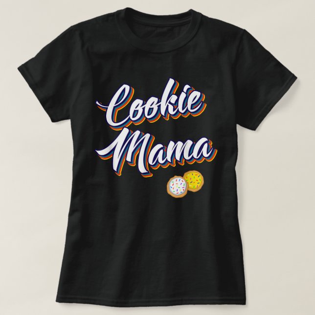 Camiseta Cookie Mama Mamãe Cookies Retro Açúcar Dealer Moth (Frente do Design)