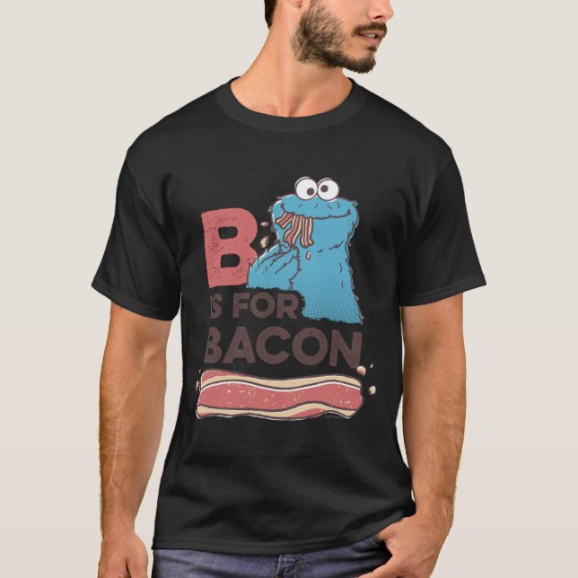 Camiseta Cookie Monster B Is For Bacon  (Frente)