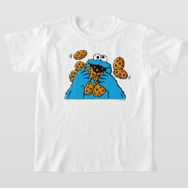 Camiseta Cookie Monster Eating All the Cookies (Postura )