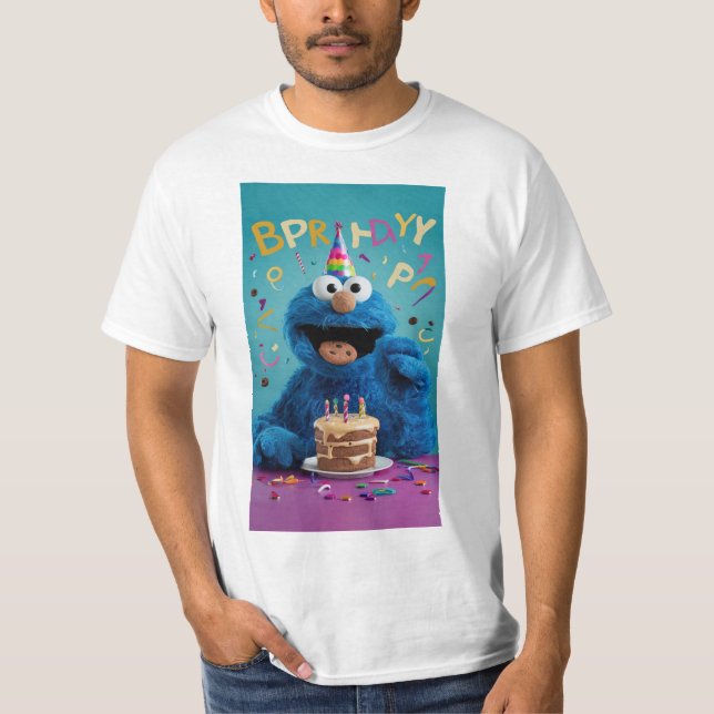Camiseta "Cookie Monster's Birthday Bash: Pop Edition!" (Frente)