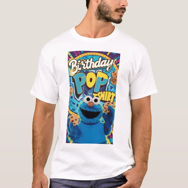 Camiseta "Cookie Monster's Birthday Bash: Pop Edition!" (Frente)