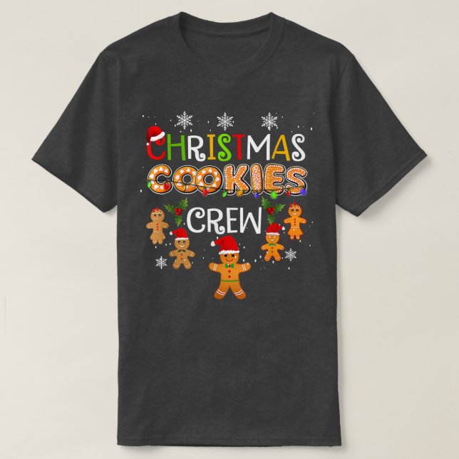 Camiseta Cookie Natal Fazendo Tripulação Engraçada Família  (Frente do Design)