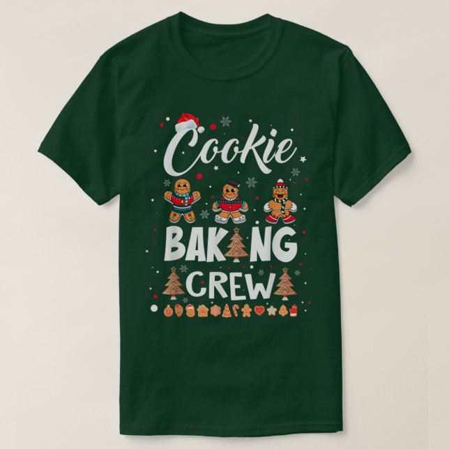 Camiseta Cookie Natal Fazendo Tripulação Engraçada Xmas Coo (Frente do Design)