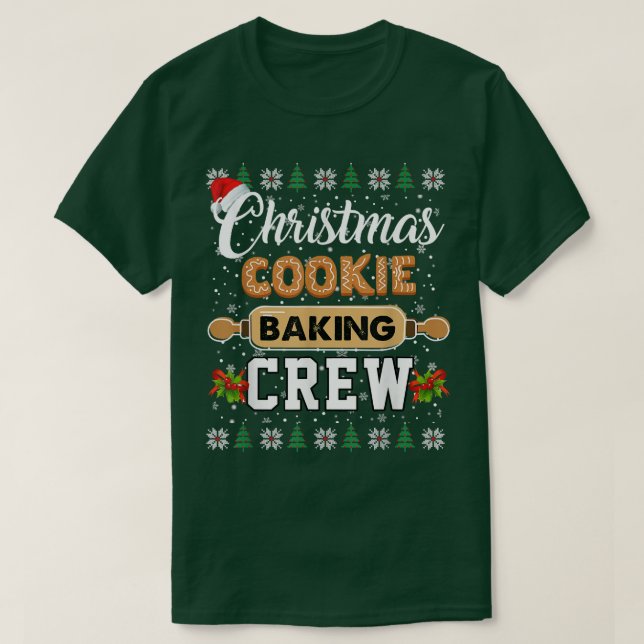 Camiseta Cookie Natal Fazendo Tripulação Engraçada Xmas Paj (Frente do Design)