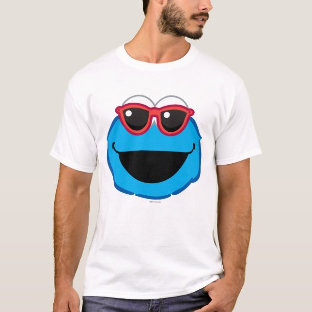 Camiseta Cookie Sorrindo Rosto com Óculos Solares (Frente)