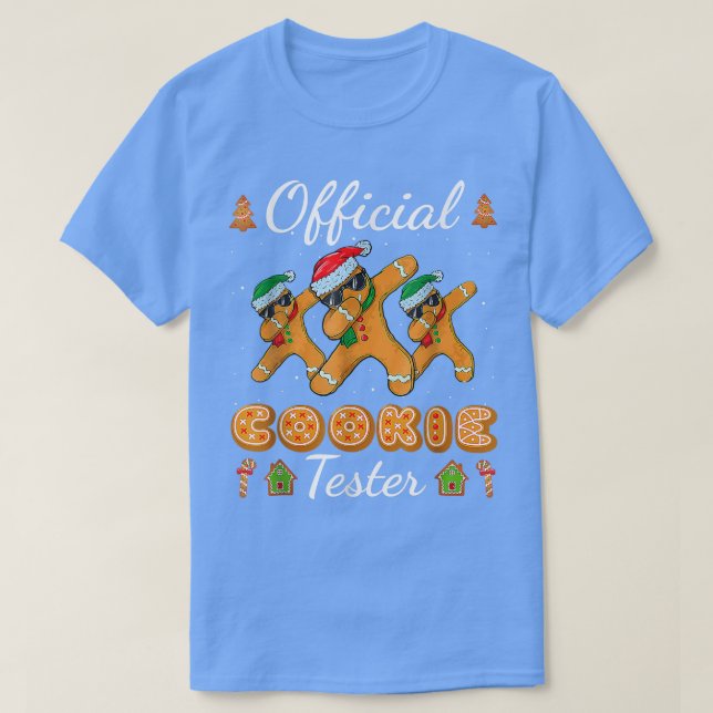 Camiseta Cookie Tester Fazendo Equipe de Pão de Natal (Frente do Design)