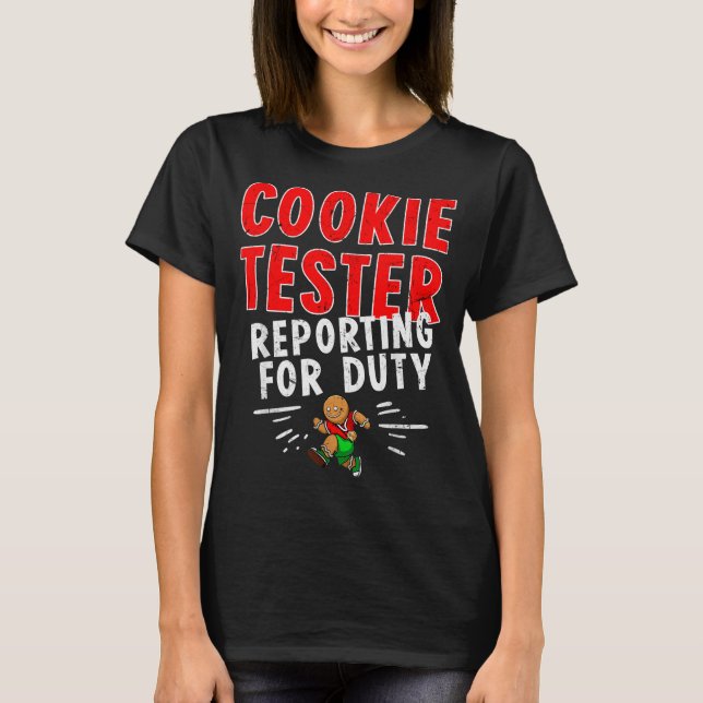 Camiseta Cookie Tester Rerting Duty Funny Husband Christmas (Frente)