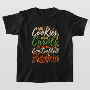 Camiseta Cookies, canções e churrasco controlado Christm