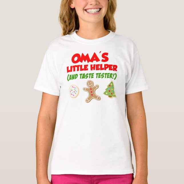 Camiseta Cookies de Natal do Ajudante da Oma (Frente)