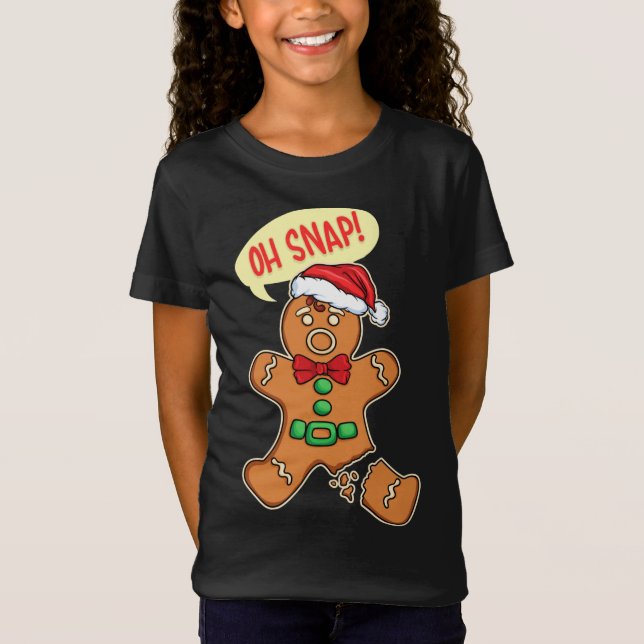 Camiseta Cookies engraçados de Natal OH SNAP Gingerpão (Frente)
