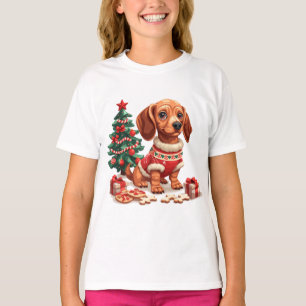 Camiseta Cookies Feriados de Cão de Natal