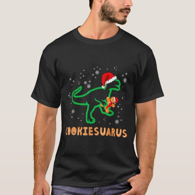 Camiseta Cookiesaurus Christmas Dinosaur Rex Sugar Cookie  (Frente)