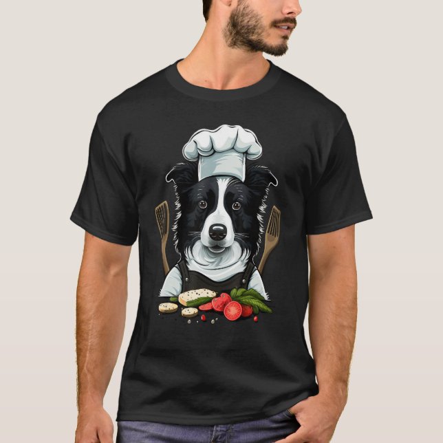 Camiseta Cooking Border Collie Restaurant cook on Border Co (Frente)