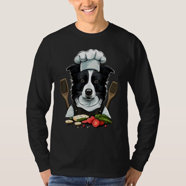 Camiseta Cooking Border Collie Restaurant cook on Border Co (Frente)