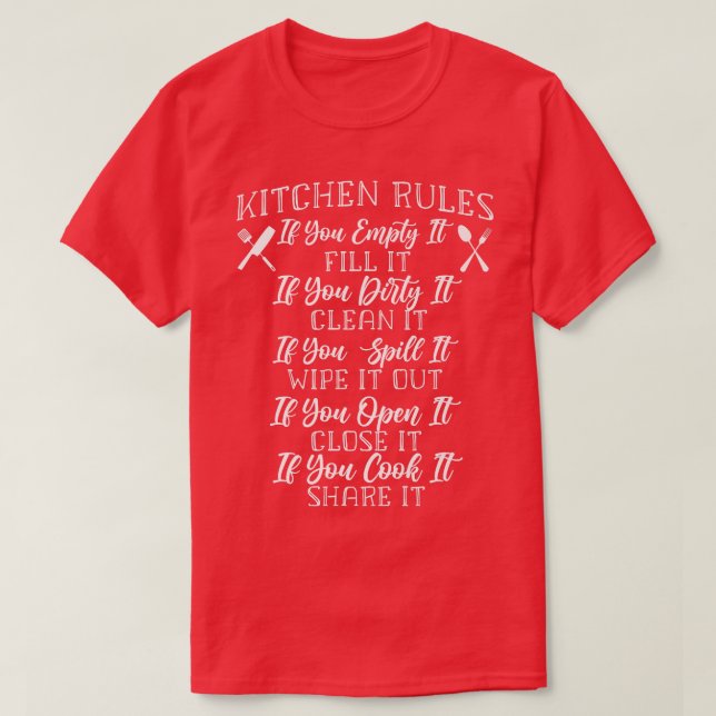 Camiseta Cooking Cook Kitchen Chef Kitchen Rules If You Emp (Frente do Design)