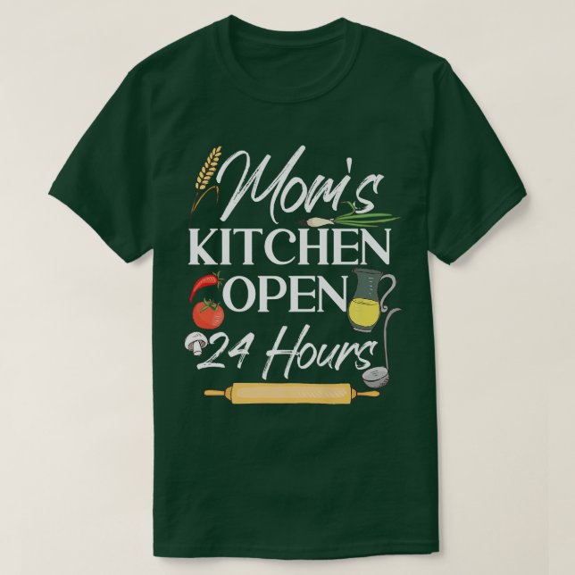 Camiseta Cooking Cook Kitchen Chef MomS Kitchen Open 24 Hou (Frente do Design)