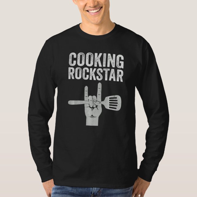 Camiseta Cooking rockstar, chef, epicure, gastronome, foodi (Frente)