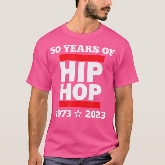 Camiseta Cool 50 Years Of Hip Hop Fifty Red And White (Frente)