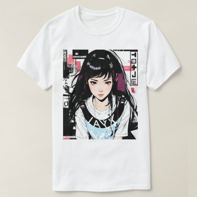 Camiseta Cool Aesthetic Japanese Anime Girl (Frente do Design)