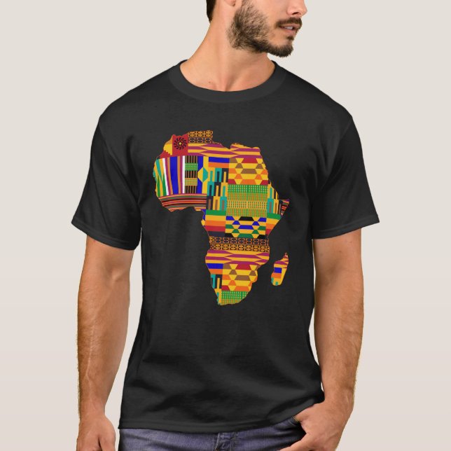 Camiseta Cool Africa Map Kente Cloth For Wo African Lover (Frente)