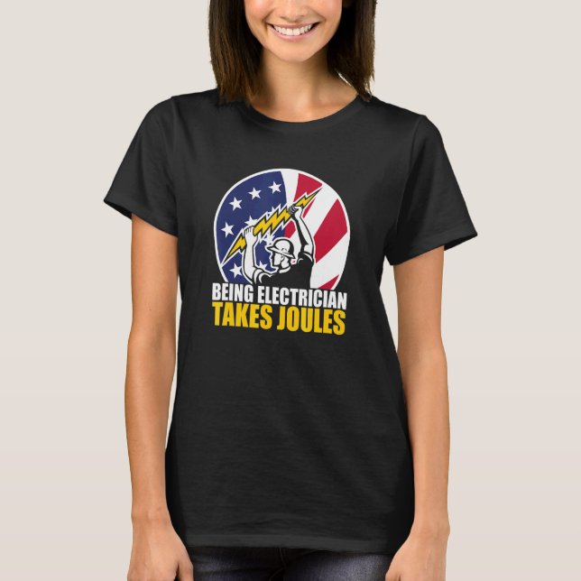 Camiseta Cool American Flag Patriotic Electrician Takes Jou (Frente)
