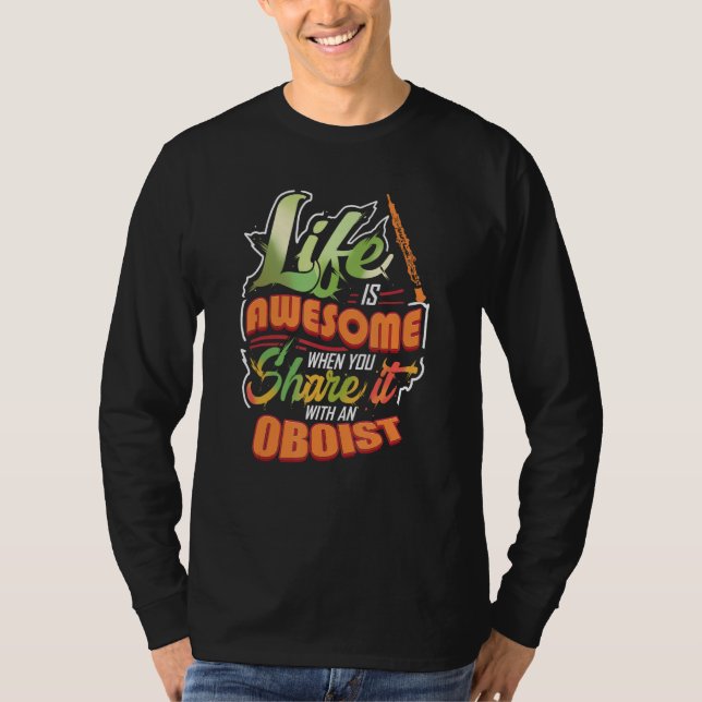 Camiseta Cool and Colorful Musician Oboist Design (Frente)