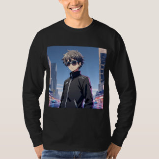 Camiseta Cool Anime Boy with Sunglasses – Urban Night City