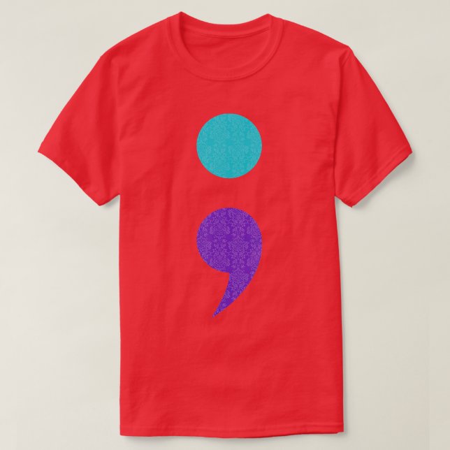 Camiseta Cool Art Of Semicolon Sign For Suicide Prevention  (Frente do Design)