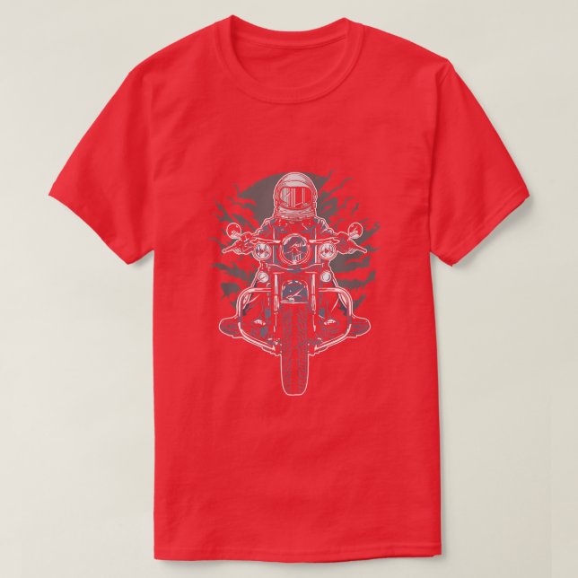 Camiseta Cool Astronaut Biker Motorcycle  (Frente do Design)