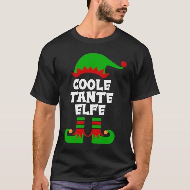 Camiseta Cool aunt elf partner look family outfit Christmas (Frente)