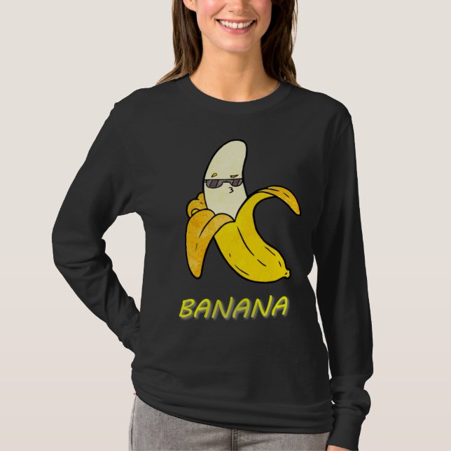 Camiseta Cool Banana with sunglasses and kissy face  cute f (Frente)
