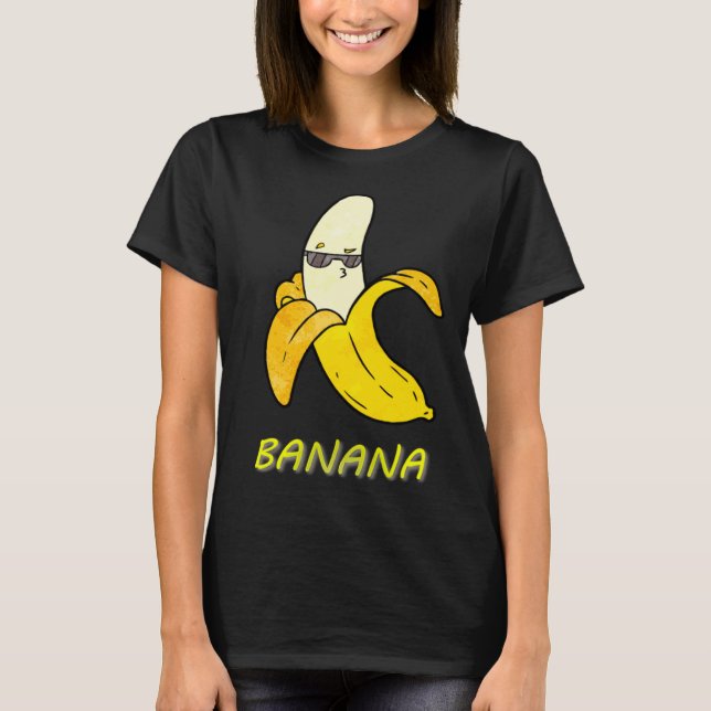 Camiseta Cool Banana with sunglasses and kissy face  cute f (Frente)